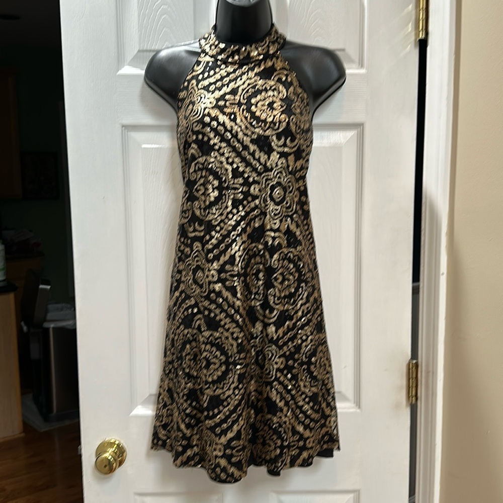 NWT Black & Gold Cocktail Dress | Size M